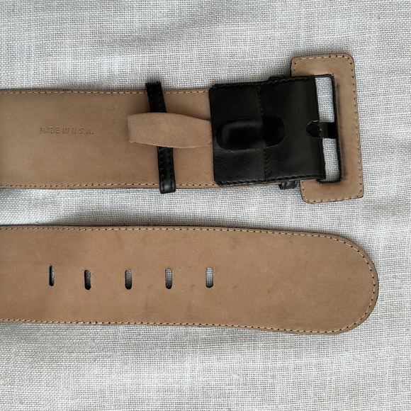 Vintage Donna Karen NY Wide Black Leather Belt Made in USA main image 6